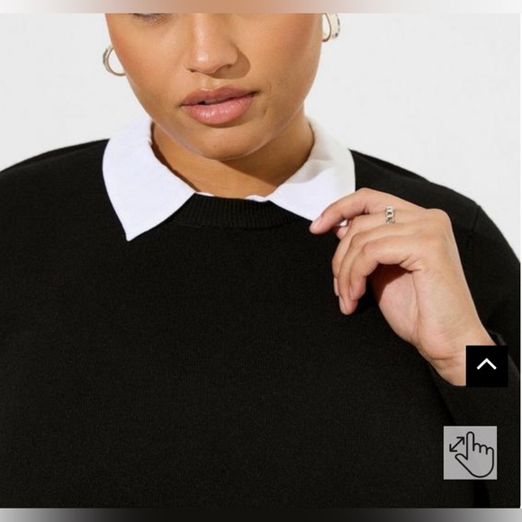 NWT: Torrid Fitted Pullover Collared 2-Fer Sweater - Picture 4 of 14